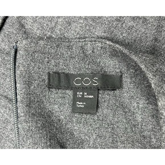 COS Wool Jumpsuit Short Sleeve Gray Drawstring Waist Joggers Pants Size 36 - Picture 9 of 10